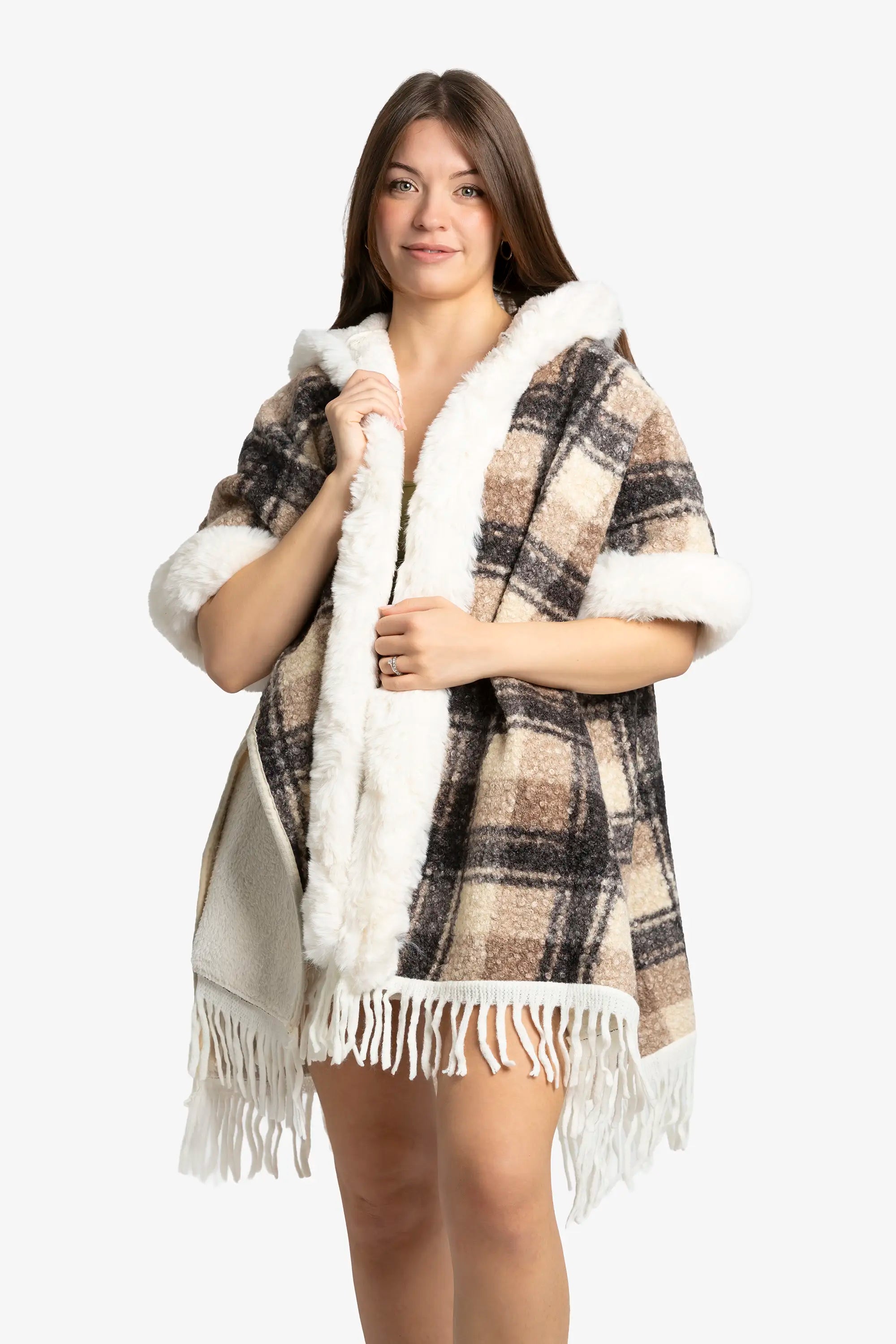 Chestnut Plaid Heritage Poncho