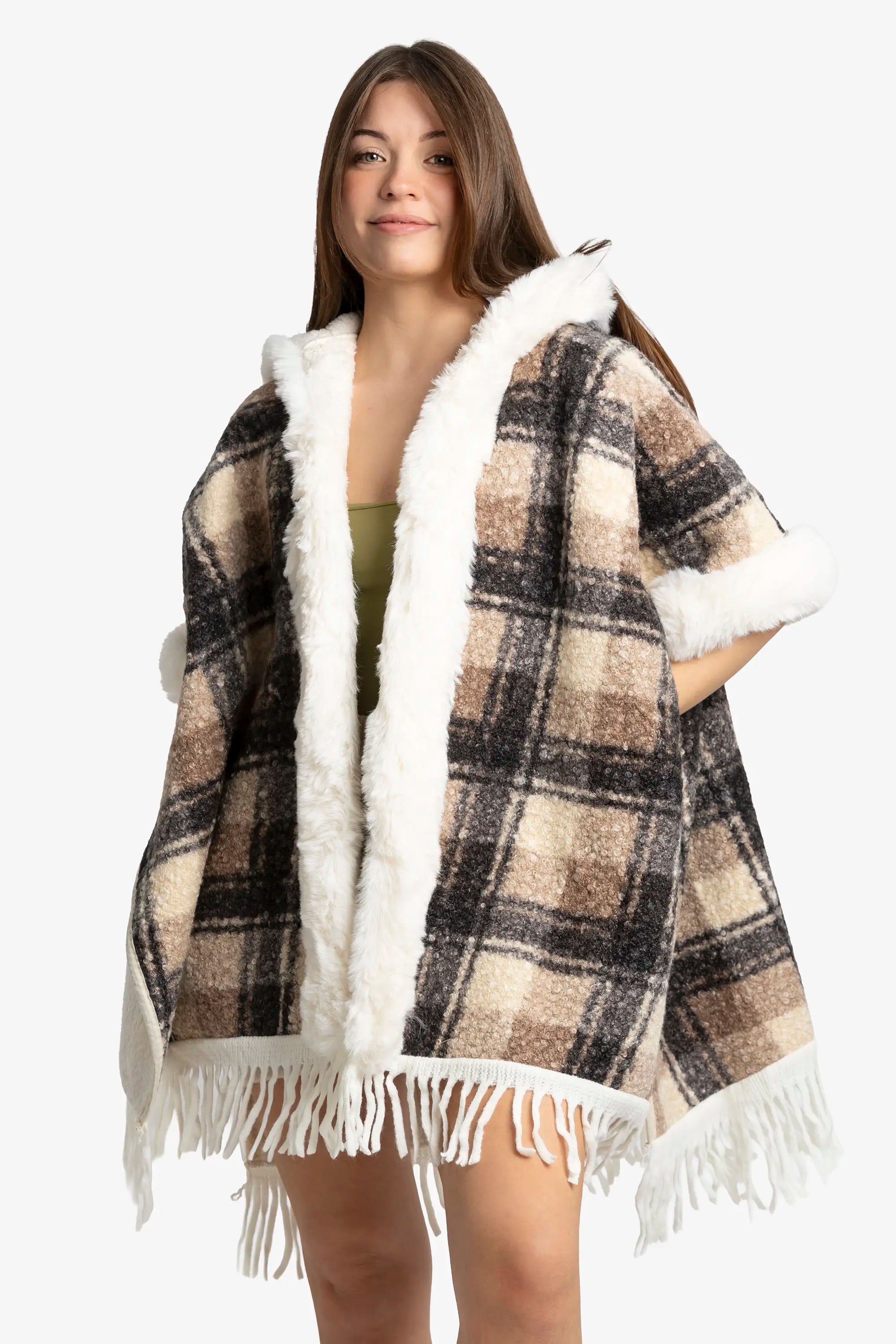 Chestnut Plaid Heritage Poncho