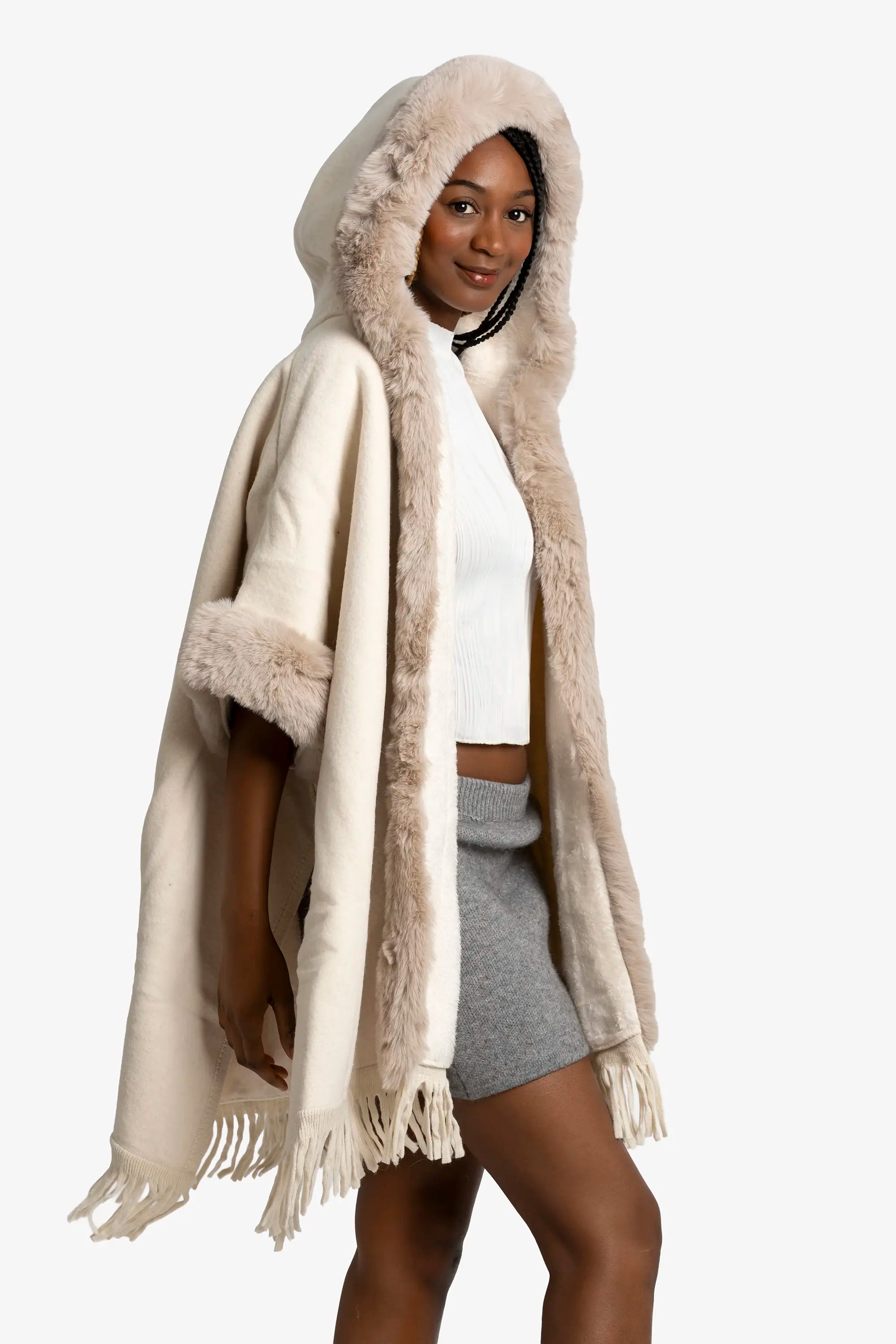 Ivory Cloud Luxe Poncho