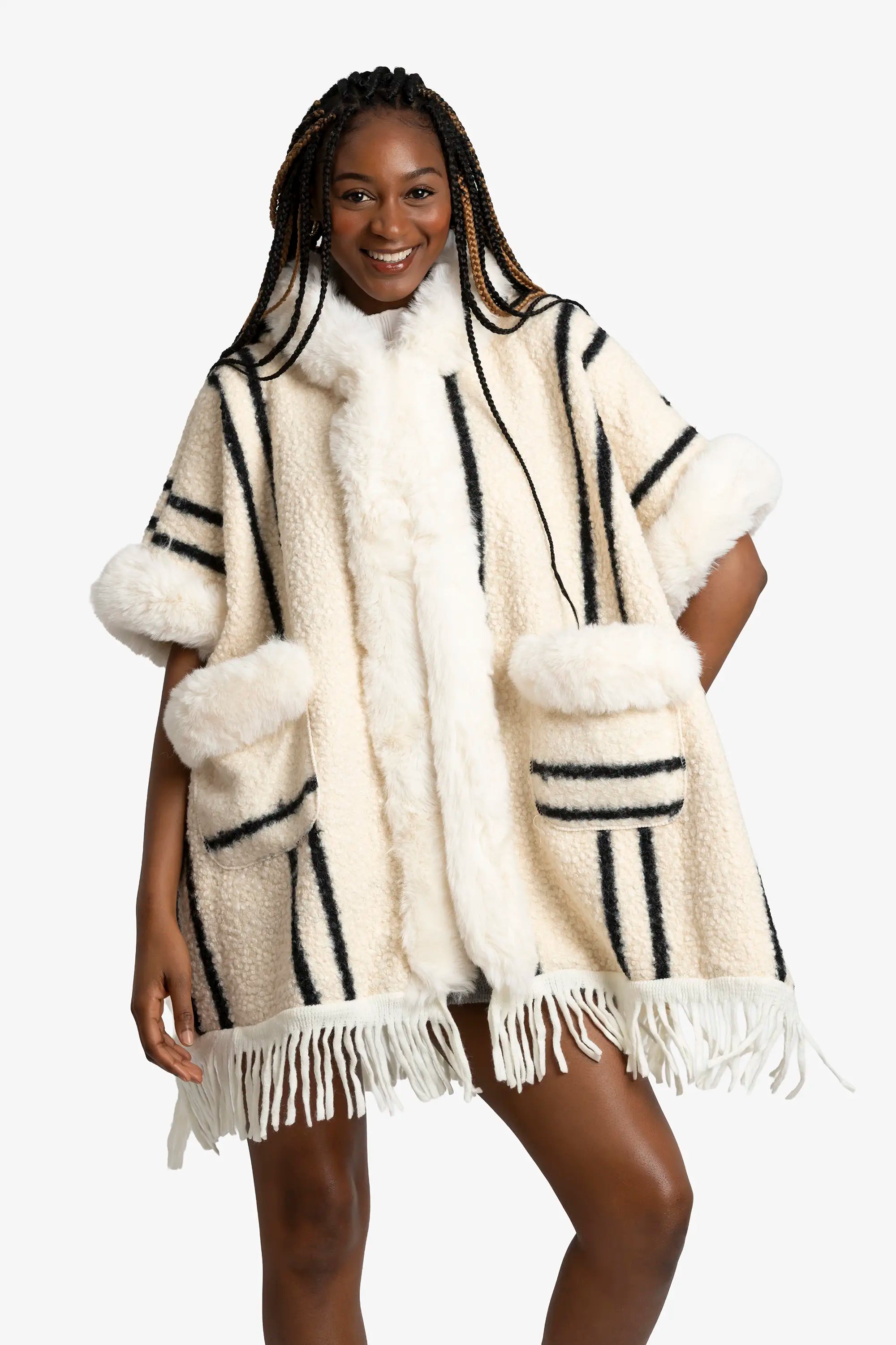 Nordic Stripe Luxe Poncho