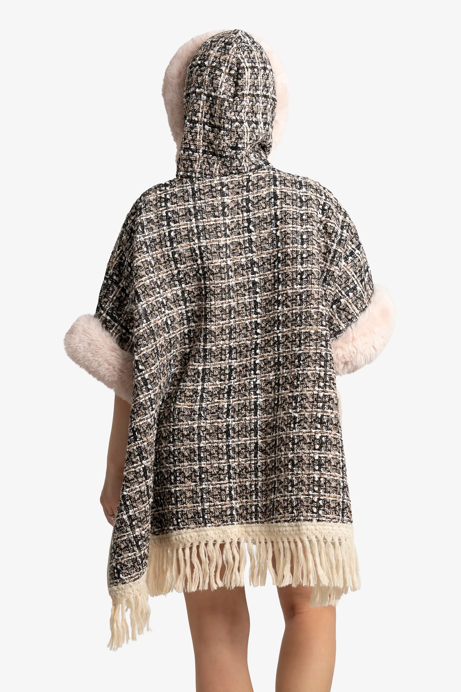 Blush Tweed Luxe Poncho