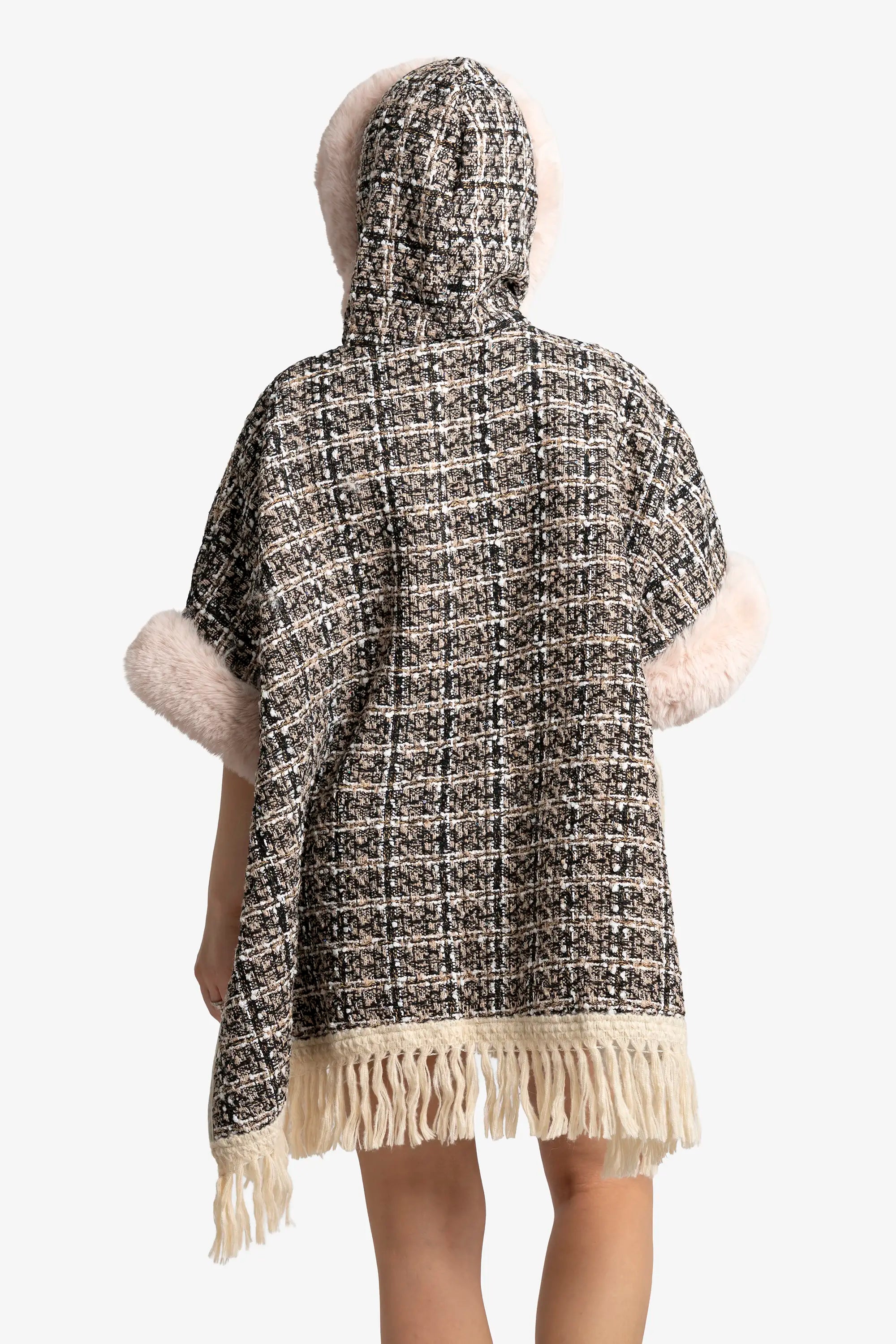 Blush Tweed Luxe Poncho