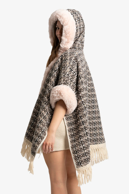 Blush Tweed Luxe Poncho