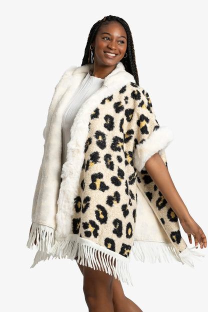 Wild Muse Leopard Poncho