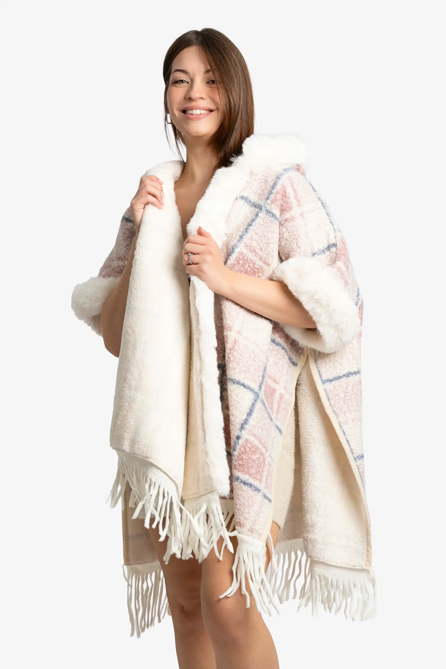 Blush Check Dream Poncho