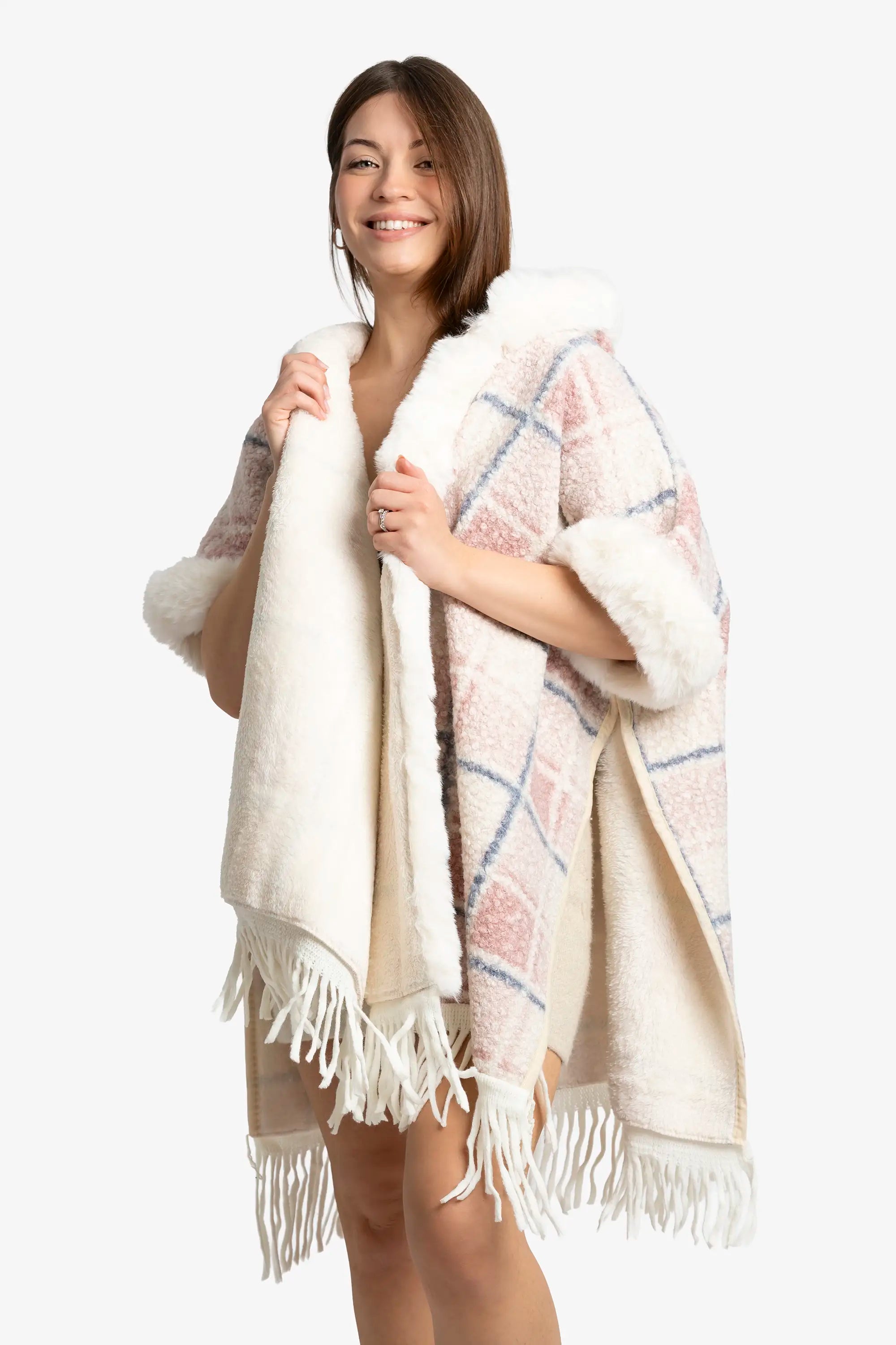 Blush Check Dream Poncho