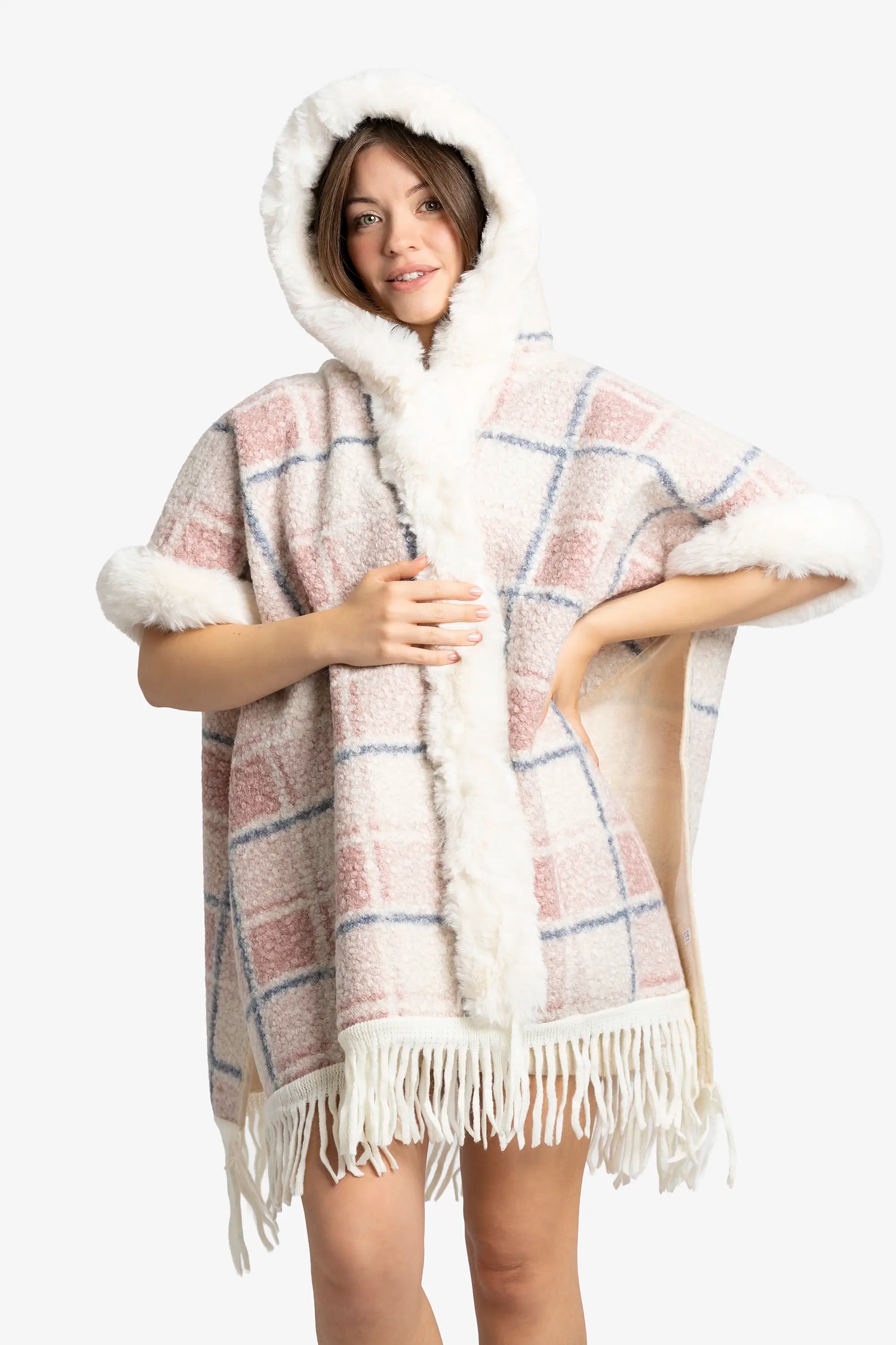 Blush Check Dream Poncho