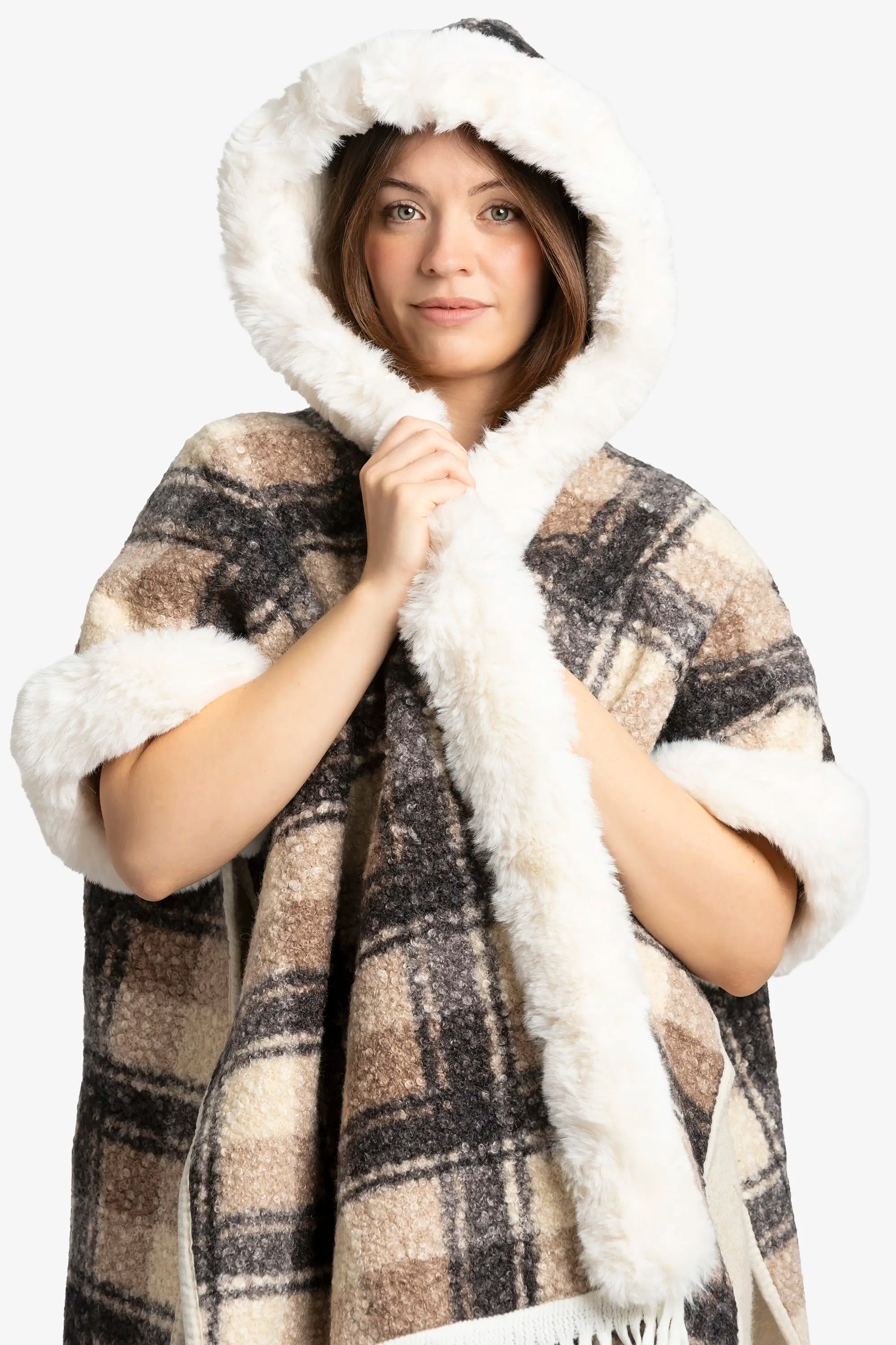 Chestnut Plaid Heritage Poncho