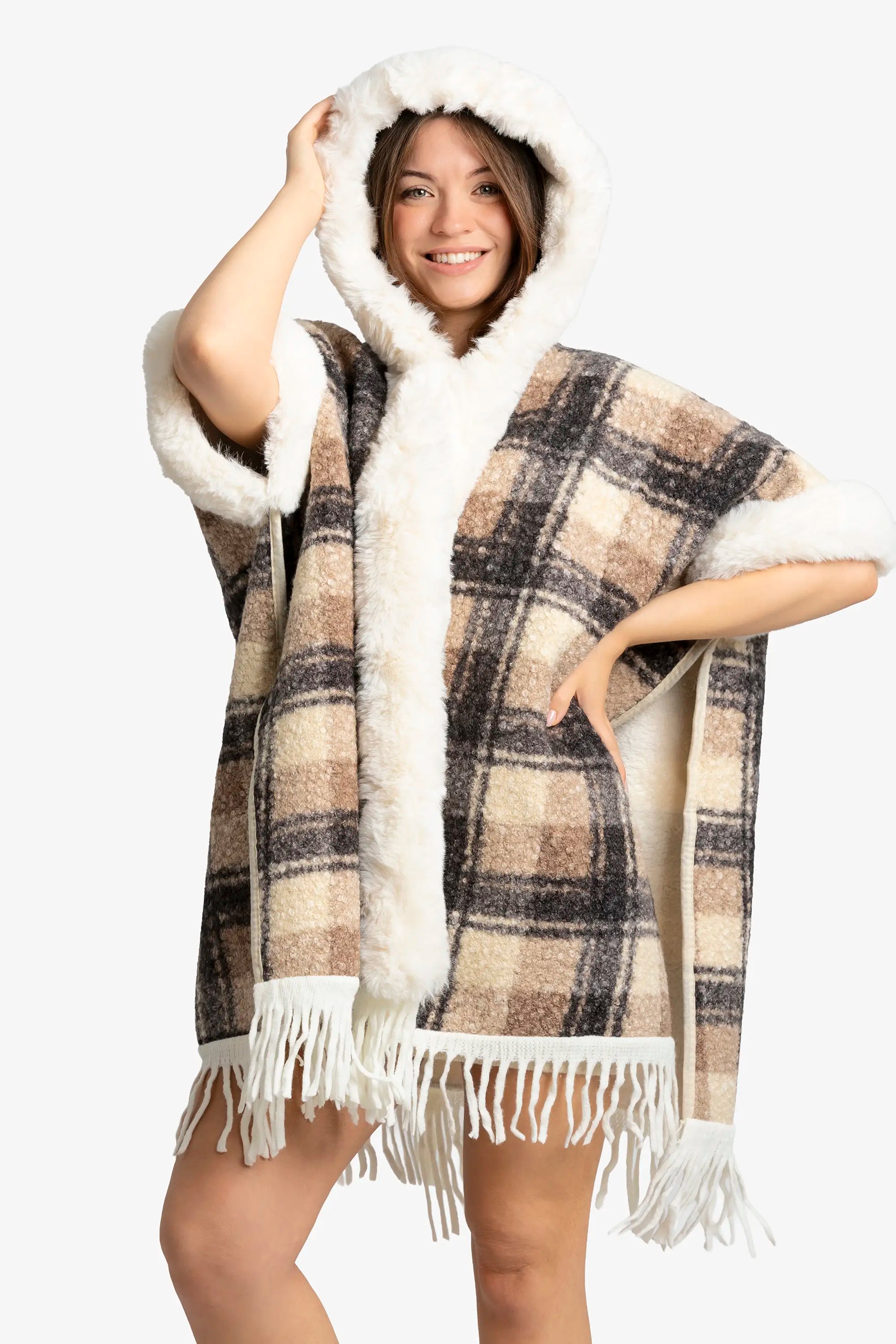 Chestnut Plaid Heritage Poncho