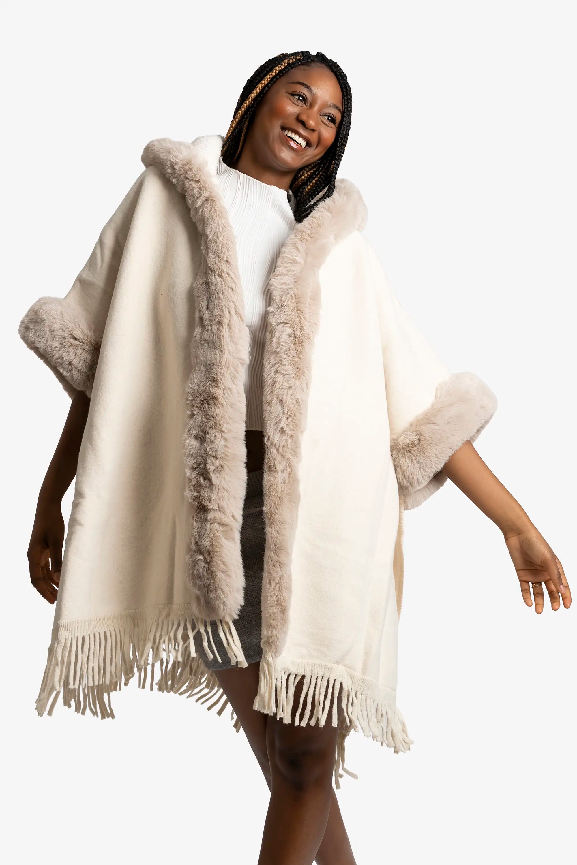Ivory Cloud Luxe Poncho