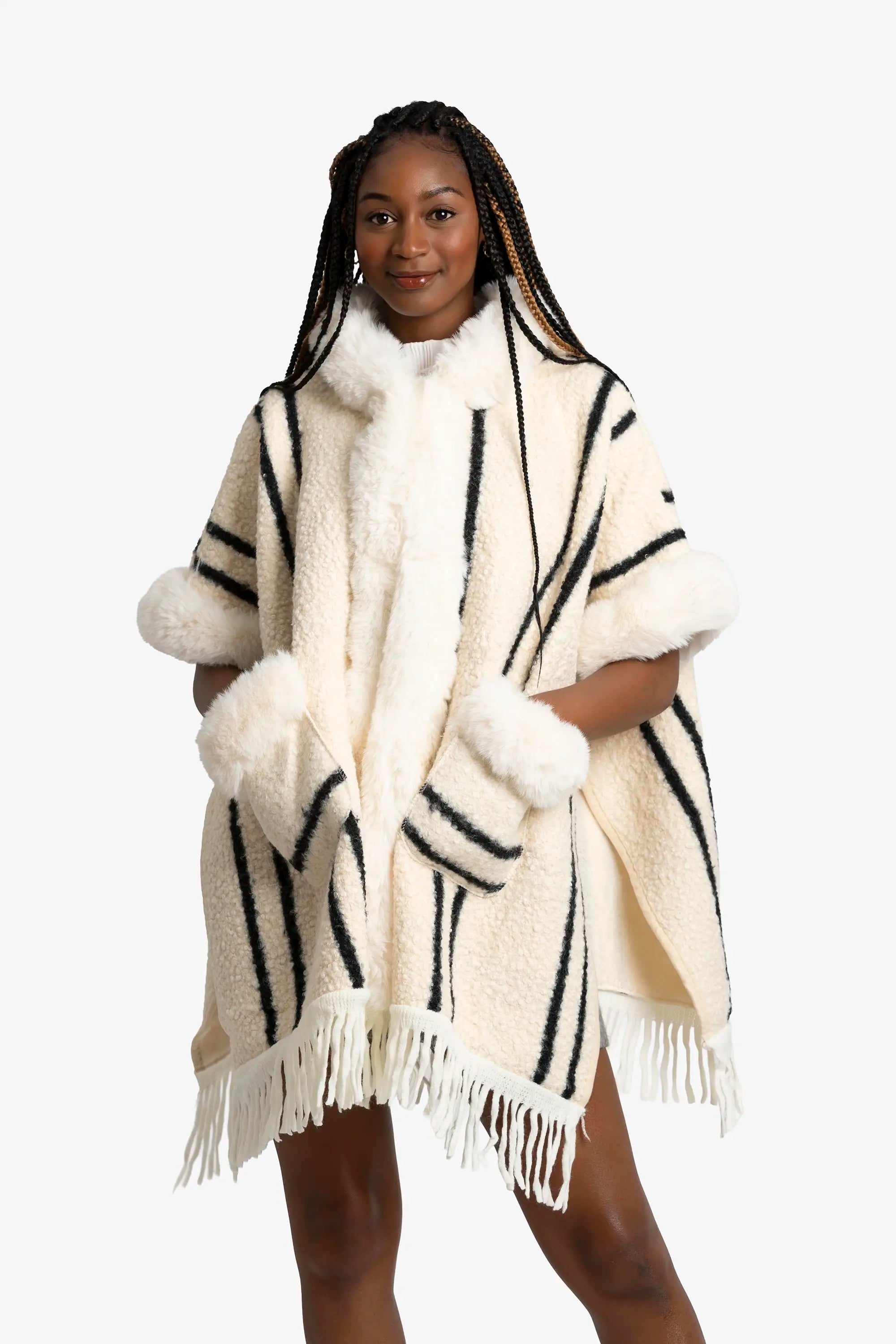 Nordic Stripe Luxe Poncho