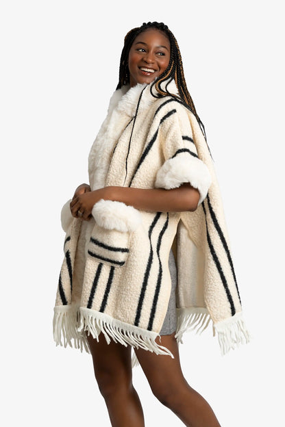 Nordic Stripe Luxe Poncho