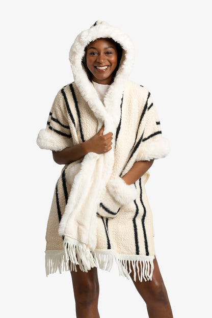 Nordic Stripe Luxe Poncho